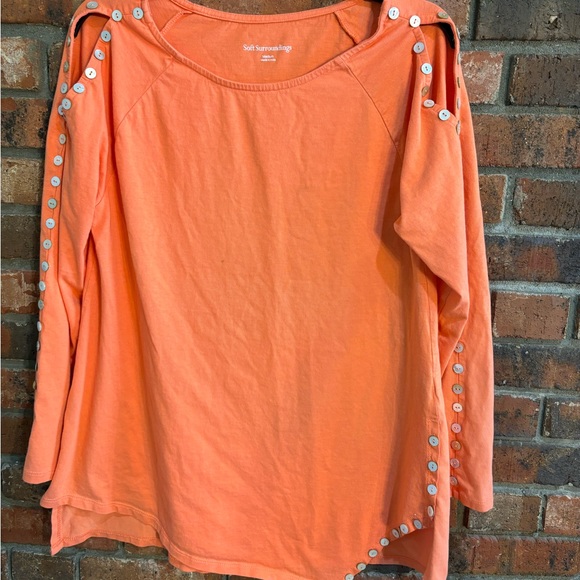 Soft Surroundings womens cold shoulder asymmetrical hem orange medium - Picture 1 of 5